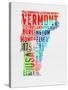 Vermont Watercolor Word Cloud-NaxArt-Stretched Canvas