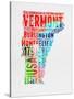 Vermont Watercolor Word Cloud-NaxArt-Stretched Canvas