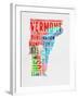 Vermont Watercolor Word Cloud-NaxArt-Framed Art Print