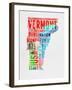 Vermont Watercolor Word Cloud-NaxArt-Framed Art Print