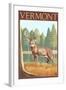 Vermont - White-Tailed Deer-Lantern Press-Framed Art Print