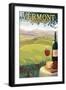 Vermont - Wine Country Scene-Lantern Press-Framed Art Print