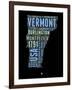 Vermont Word Cloud 1-NaxArt-Framed Art Print