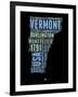 Vermont Word Cloud 1-NaxArt-Framed Art Print