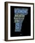 Vermont Word Cloud 1-NaxArt-Framed Art Print