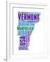 Vermont Word Cloud Map-NaxArt-Framed Art Print