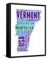 Vermont Word Cloud Map-NaxArt-Framed Stretched Canvas