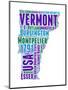 Vermont Word Cloud Map-NaxArt-Mounted Art Print