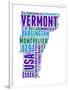 Vermont Word Cloud Map-NaxArt-Framed Art Print