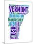 Vermont Word Cloud Map-NaxArt-Mounted Art Print