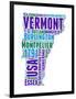 Vermont Word Cloud Map-NaxArt-Framed Art Print