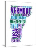 Vermont Word Cloud Map-NaxArt-Stretched Canvas