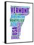 Vermont Word Cloud Map-NaxArt-Framed Stretched Canvas