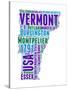 Vermont Word Cloud Map-NaxArt-Stretched Canvas