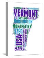 Vermont Word Cloud Map-NaxArt-Stretched Canvas