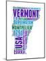 Vermont Word Cloud Map-NaxArt-Mounted Art Print