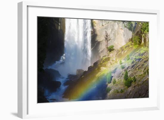 Vernal Falls and Hikers on the Mist Trail, California, Usa-Russ Bishop-Framed Photographic Print