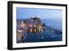 Vernazza at Dusk, Cinque Terre, UNESCO World Heritage Site, Liguria, Italy, Mediterranean, Europe-Mark Sunderland-Framed Photographic Print