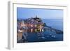 Vernazza at Dusk, Cinque Terre, UNESCO World Heritage Site, Liguria, Italy, Mediterranean, Europe-Mark Sunderland-Framed Photographic Print