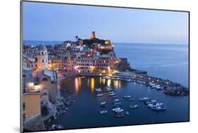 Vernazza at Dusk, Cinque Terre, UNESCO World Heritage Site, Liguria, Italy, Mediterranean, Europe-Mark Sunderland-Mounted Photographic Print