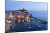 Vernazza at Dusk, Cinque Terre, UNESCO World Heritage Site, Liguria, Italy, Mediterranean, Europe-Mark Sunderland-Mounted Photographic Print