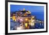 Vernazza at Dusk, Cinque Terre, UNESCO World Heritage Site, Liguria, Italy, Mediterranean, Europe-Mark Sunderland-Framed Photographic Print