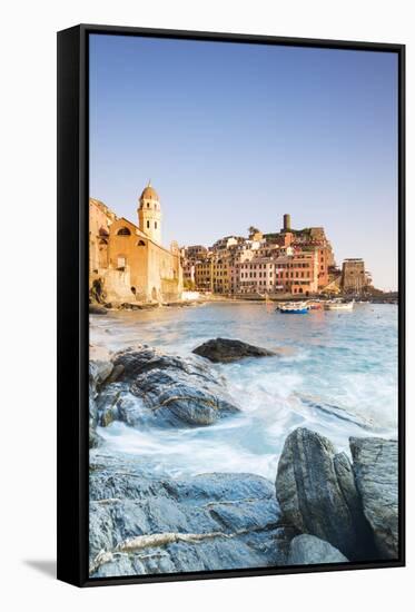 Vernazza, Cinque Terre, Liguria, Italy-Jordan Banks-Framed Stretched Canvas