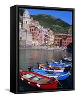Vernazza, Cinque Terre, Unesco World Heritage Site, Italian Riviera, Liguria, Italy-Bruno Morandi-Framed Stretched Canvas