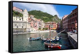 Vernazza, Cinque Terre, UNESCO World Heritage Site, Liguria, Italy, Europe-Peter Groenendijk-Framed Stretched Canvas