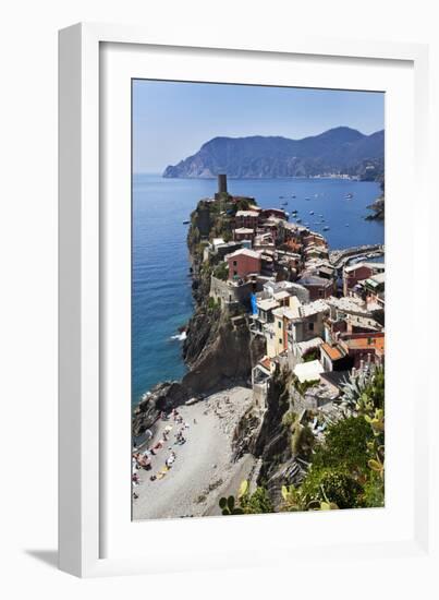 Vernazza from the Cinque Terre Coastal Path-Mark Sunderland-Framed Photographic Print