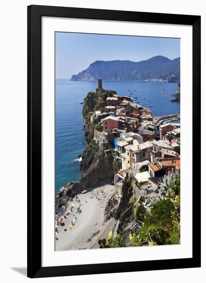 Vernazza from the Cinque Terre Coastal Path-Mark Sunderland-Framed Photographic Print