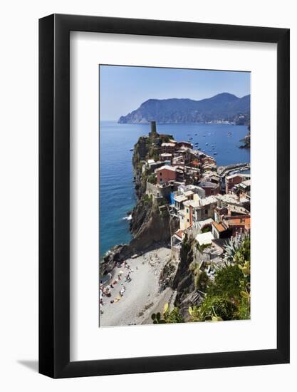 Vernazza from the Cinque Terre Coastal Path-Mark Sunderland-Framed Photographic Print