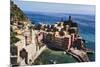 Vernazza Harbor from Above, Cinque Terre, Italy-George Oze-Mounted Photographic Print