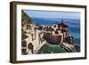 Vernazza Harbor from Above, Cinque Terre, Italy-George Oze-Framed Photographic Print