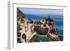 Vernazza Harbor from Above, Cinque Terre, Italy-George Oze-Framed Photographic Print