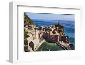 Vernazza Harbor from Above, Cinque Terre, Italy-George Oze-Framed Photographic Print