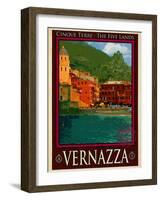 Vernazza Italian Riviera 1-Anna Siena-Framed Giclee Print