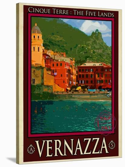 Vernazza Italian Riviera 1-Anna Siena-Stretched Canvas