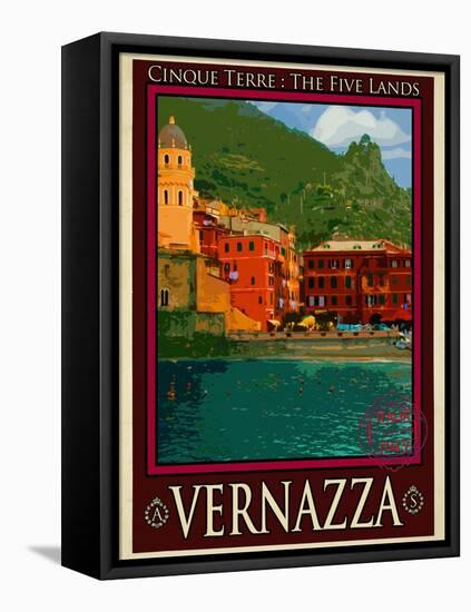 Vernazza Italian Riviera 1-Anna Siena-Framed Stretched Canvas