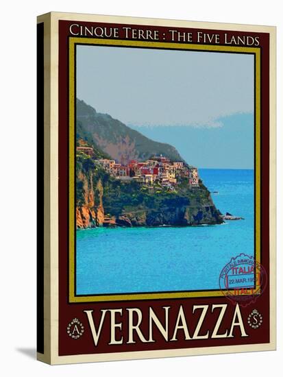 Vernazza Italian Riviera 2-Anna Siena-Stretched Canvas