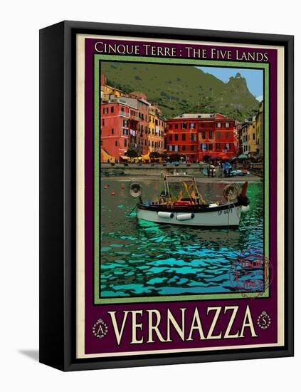 Vernazza Italian Riviera 4-Anna Siena-Framed Stretched Canvas