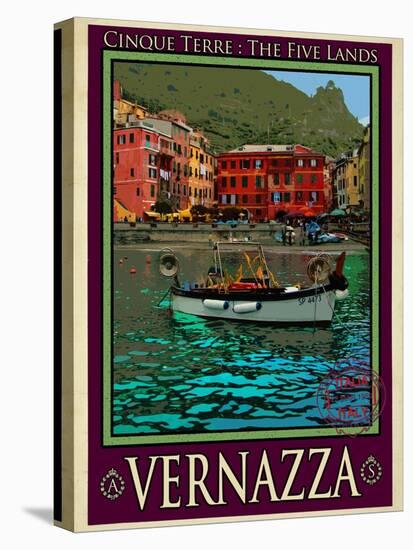 Vernazza Italian Riviera 4-Anna Siena-Stretched Canvas