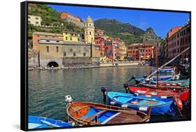 Vernazza, Italian Riviera, Cinque Terre, UNESCO World Heritage Site, Liguria, Italy, Europe-Hans-Peter Merten-Framed Stretched Canvas