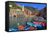 Vernazza, Italian Riviera, Cinque Terre, UNESCO World Heritage Site, Liguria, Italy, Europe-Hans-Peter Merten-Framed Stretched Canvas