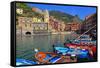 Vernazza, Italian Riviera, Cinque Terre, UNESCO World Heritage Site, Liguria, Italy, Europe-Hans-Peter Merten-Framed Stretched Canvas