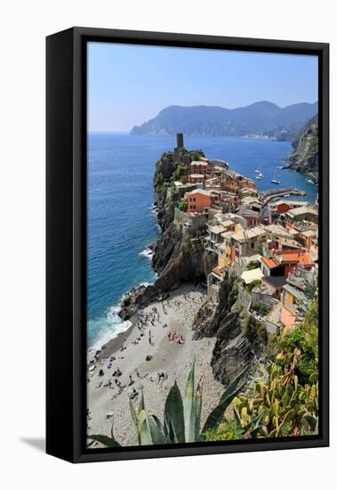 Vernazza, Italian Riviera, Cinque Terre, UNESCO World Heritage Site, Liguria, Italy, Europe-Hans-Peter Merten-Framed Stretched Canvas