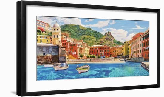 Vernazza nel sole-Adriano Galasso-Framed Art Print