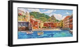 Vernazza nel sole-Adriano Galasso-Framed Art Print