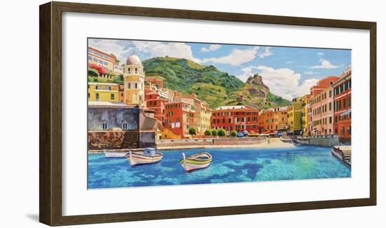 Vernazza nel sole-Adriano Galasso-Framed Art Print