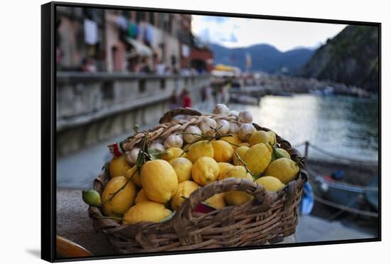 Vernazza Still Life, Cinque Terre, Italy-George Oze-Framed Stretched Canvas